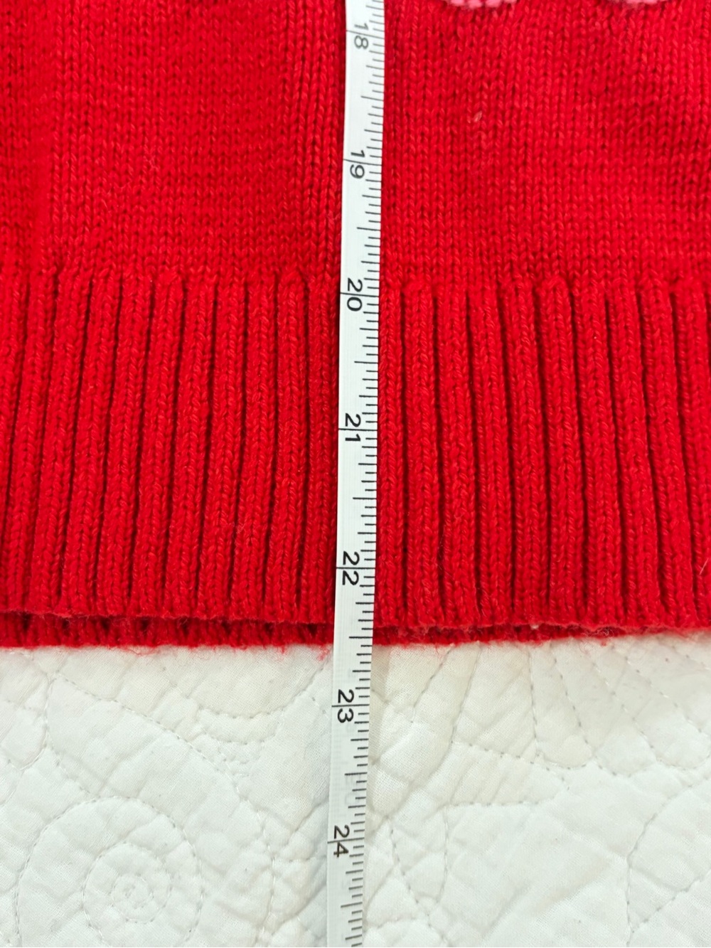 NWT SZ L Marled Red Cardigan with Pink Wave Stripes - Picture 6 of 7